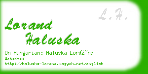 lorand haluska business card